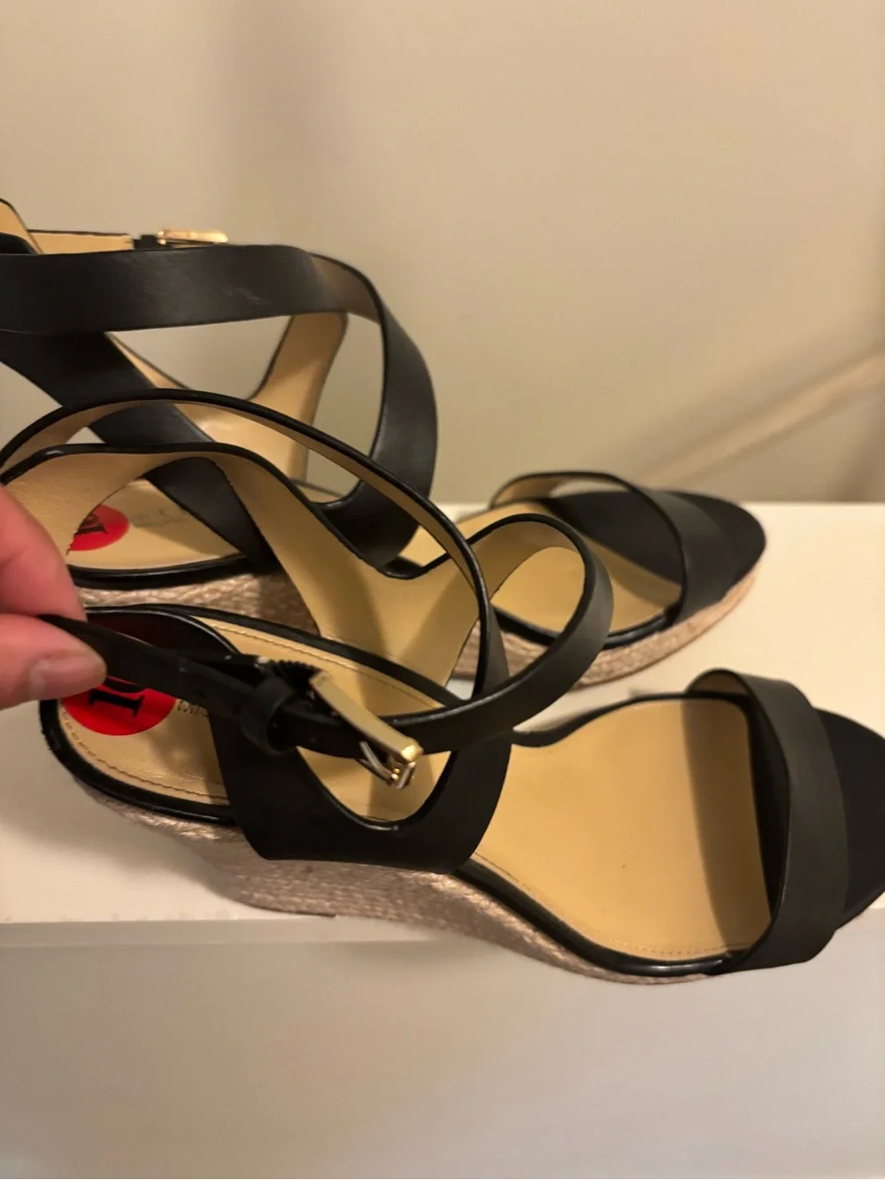 Michael Kors Black Leather Strappy Ankle-Sandal